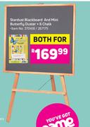 Stardust Blackboard & Mini Butterfly Duster + 6 Chalk-Both For