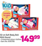 Kid Connection 32cm Soft Body Doll With Sound