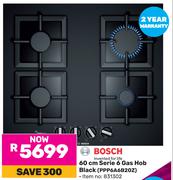 Bosch 60cm Serie 6 Gas Hob (Black) PPP6A6B20Z