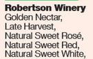 Robertson Winery Golden Nectar Late Harvest Nl Sweet Rose,NL Red,NL White-3L Each