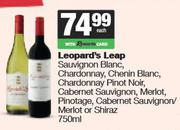 Leopard's Leap Sauv Blanc,Chardonnay,Chenin,Pino Noir,Cab,Merlot,Pino,Merlot Or Shiraz-750ml Each