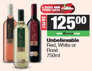Unbelievable Red, White Or Rose-For 3 x 750ml