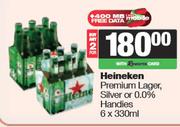 Heineken Premium Lager, Silver Or 0.0% Handies-For 2 x 6 x 330ml
