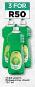 Food Lover's Dishwashing Liquid-For 3 x 750ml