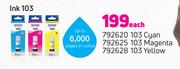 Epson Ink 103 Cyan/Magenta/Yellow-Each