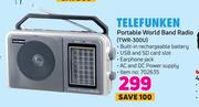 Telefunken Portable World Band Radio TWR-300U