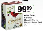 Olive Brook Carnival Classic Red Or Natural Sweet Red-3L Each