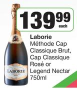 Laborie Methode Cap Classique Brut,Cap Classique Rose Or Legend Nectar-750ml Each