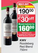 KWV Roodeberg Red Blend-For 2 x 750ml