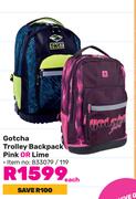 Gotcha Trolley Backpack (Pink Or Lime)-Each