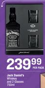 Jack Daniel's Whisky And 2 Glasses-750ml Per Pack