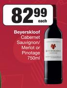 Beyerskloof Cabernet Sauvignon/Merlot Or Pinotage-750ml Each