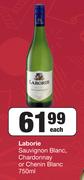 Laborie Sauvignon Blanc, Chardonnay Or Chenin Blanc-750ml Each
