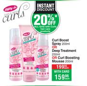 Curls Curl Boost Spray 200ml Or Deep Treatment 250ml Or Curl Boosting Mousse 200ml-Each