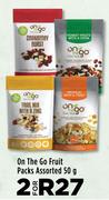 On The Go Fruit Packs Assorted-For 2 x 50g