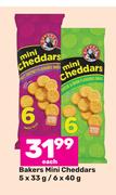 Bakers Mini Cheddars-5 x 33g/6 x 40g Each