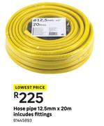 Hose Pipe 12.5mm x 20m Includes Fittings