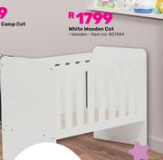 White Wooden Cot 