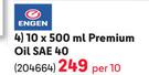Engen 500ml Premium Oil SAE 40 204664-Per 10