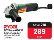 Ryobi 115mm 650W Angle Grinder 256194
