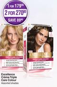 L'Oreal Excellence Creme Triple Care Colour Assorted Shades-For 1