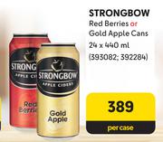 Strongbow Red Berries Or Gold Apple Cans-24 x 440ml Per Case