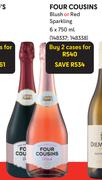 Four Cousins Blush Or Red Sparkling-For 2 x 6 x 750ml