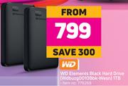 WD Elements Black Hard Drive 1TB WDBUZG0010BBK-WESN