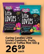 Caring Candies Little Lovies Comforts, Fruits, Sours Or Toffee Mint-100g Each 