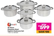 Tissolli 10 Piece Stainless Steel Saphire Cookware Set