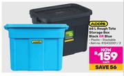 Addis 68L Rough Tote Storage Box Black Or Blue-Each