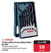 Bosch 7-Piece Mini-X-Line Wood Drill Bit Set 2607017505