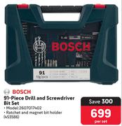 Bosch 91-Piece Drill And Screwdriver Bit Set 2607017402-Per Set