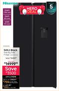 Hisense 541Ltr Black Side-By-Side Fridge H680SMIB-WD 10306058