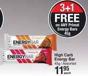 Primal High Carb Energy Bar Assorted-45g Each