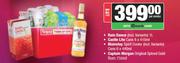 Rain Dance 1L,Castle Lite Cans 6x410ml,Mainstay Spirit Cooler Cans 6x440ml,Captain Morgan Rum 750ml