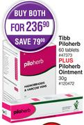 Tibb Piloherb 60 Tablets Plus Piloherb Ointment 30g-Both For