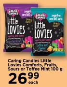 Caring Candies Little Lovies Comforts, Fruits, Sours Or Toffee Mint-100g Each 