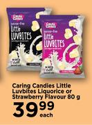 Caring Candies Little Luvbites Liquorice Or Strawberry Flavour-80g Each
