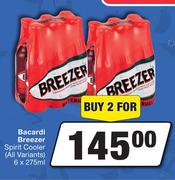 Bacardi Breezer Spirit Cooler (All Variants)-For 2 x 6 x 275ml