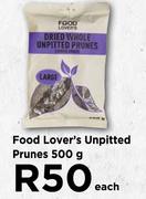 Food Lover's Unpitted Prunes 500g- Each