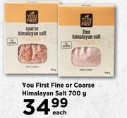 You First Fine Or Coarse Himalayan Salt 700g- Each
