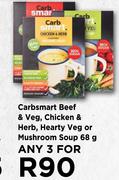 Carbsmart Beef & Veg, Chicken & Herb, Hearty Veg Or Mushroom Soup 68g- For Any 3
