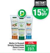 Mellor & Russell Simply Essentials Hand Cream Assorted-75ml Each