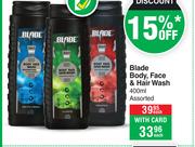 Blade Body, Face & Hair Wash Assorted-400ml Each