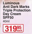 Nivea Perfect & Radiant Luminous Anti Dark Marks Triple Protection Day Cream SPF50-40ml Each