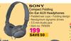 Sony Compact Folding On Ear AUX Headphones