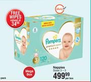 Pampers Premium Care Nappies Mega Box Sizes 3-5-Per Box