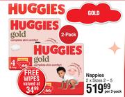 Huggies Gold Nappies Sizes 2-5-Per 2 Pack