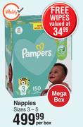 Pampers Nappies Mega Box Sizes 3-5-Per Box
